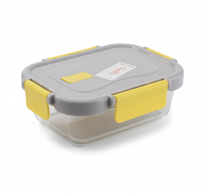 ESTEEM 7080 GLASS LUNCH BOX COLOR LID 400ML