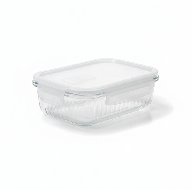 ESTEEM 7082 GLASS LUNCH BOX PLAIN LID 640ML