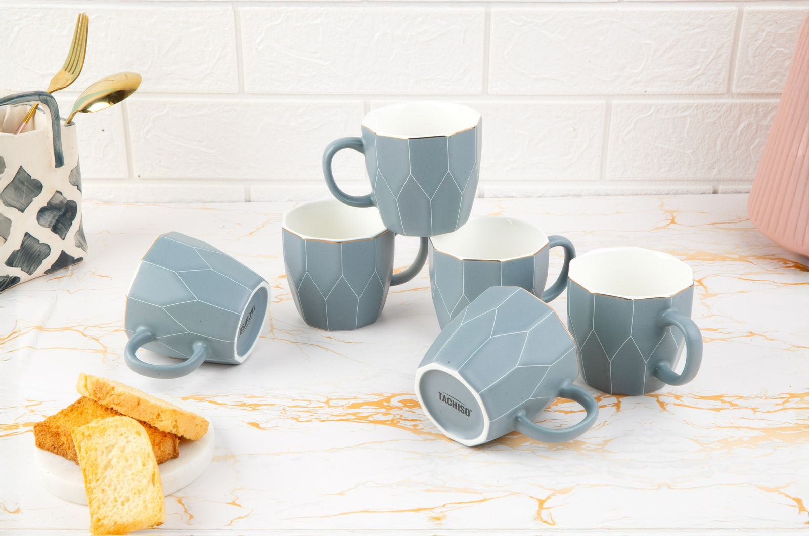 TACHISO TCM6 042 PORCELAIN MUG SET 6PC