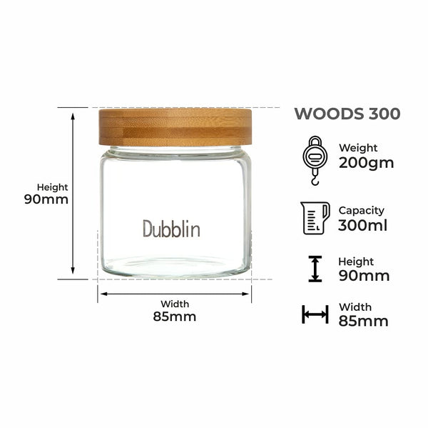 DUBBLIN WOODS GLASS JAR 300ML
