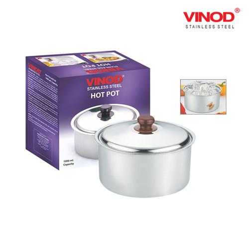 VINOD STAINLESS FINISH HOT POT 2500ML Poppat Jamals