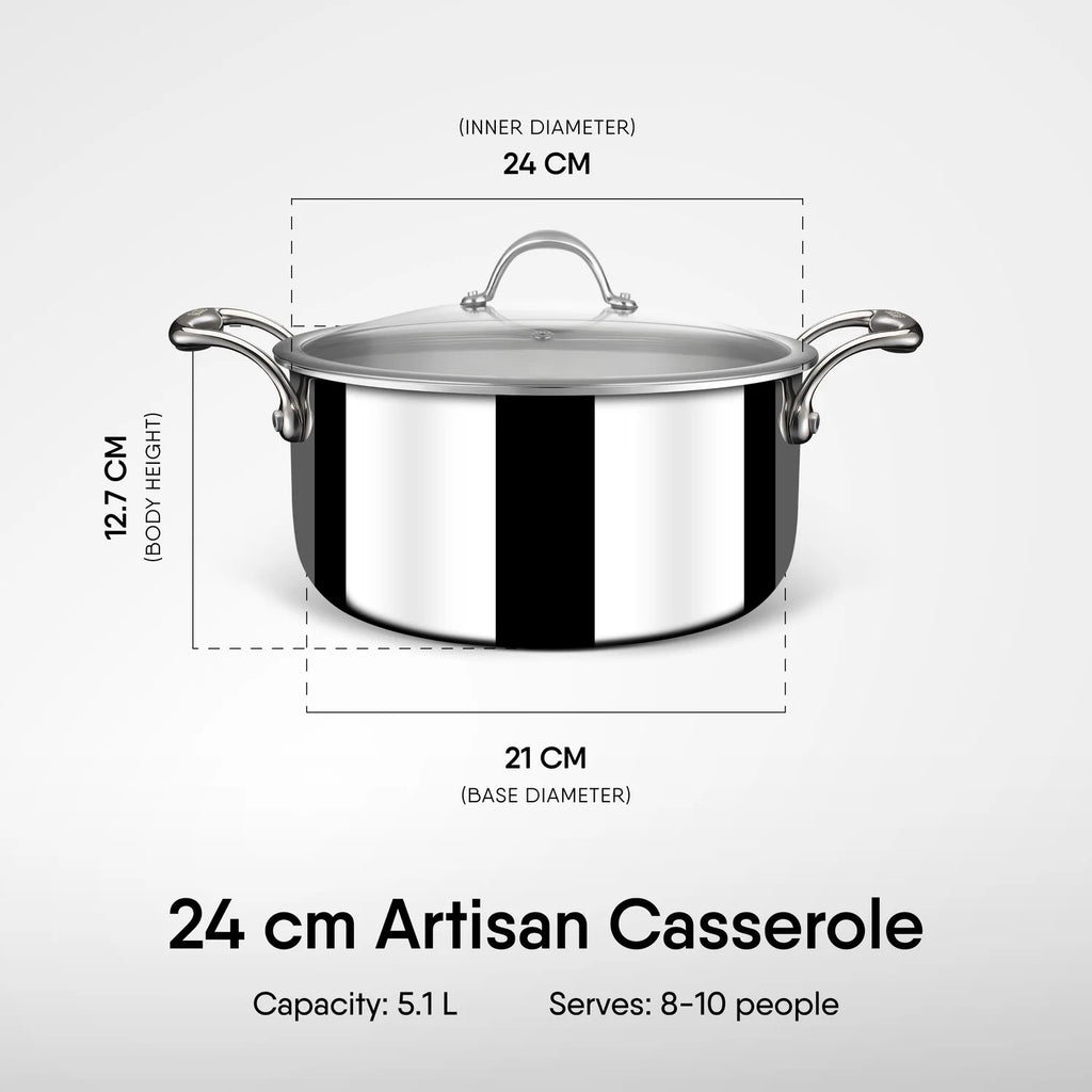 STAHL 4128 ARTISAN SAUCE POT W/LID 28CM 7.2LTR