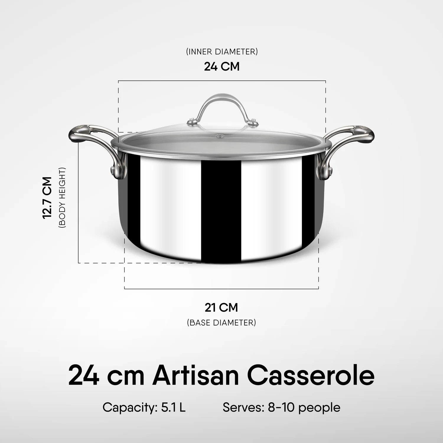 STAHL 4128 ARTISAN SAUCE POT W/LID 28CM 7.2LTR