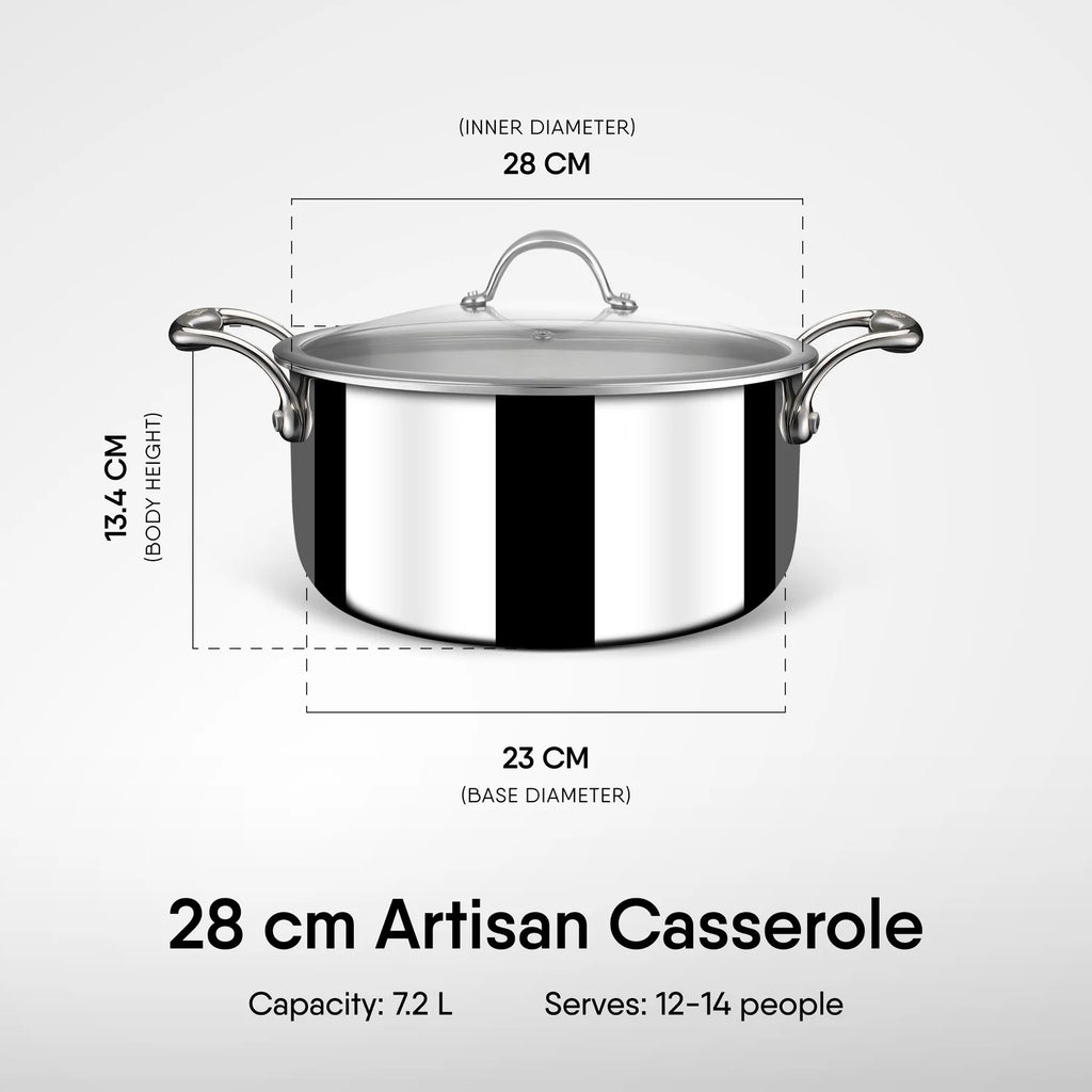 STAHL 4128 ARTISAN SAUCE POT W/LID 28CM 7.2LTR