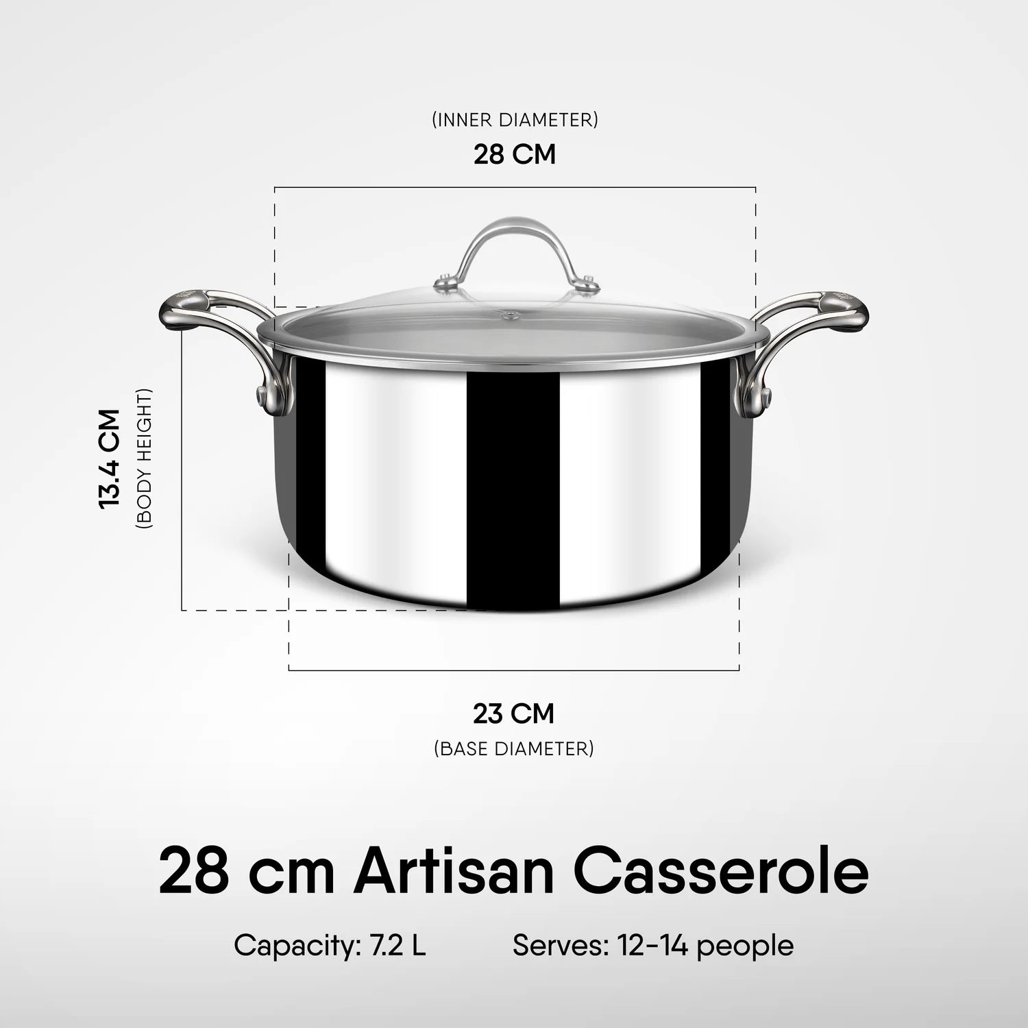 STAHL 4128 ARTISAN SAUCE POT W/LID 28CM 7.2LTR
