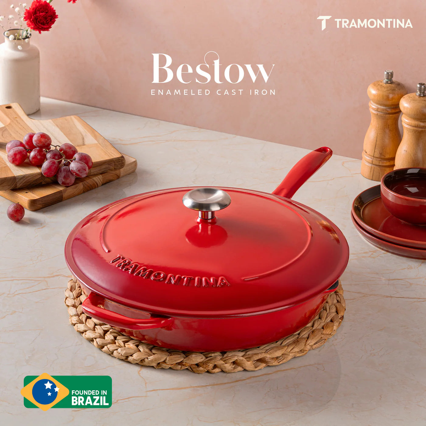 TMT BESTOW COVERED SKILLET FRY PAN 25CM