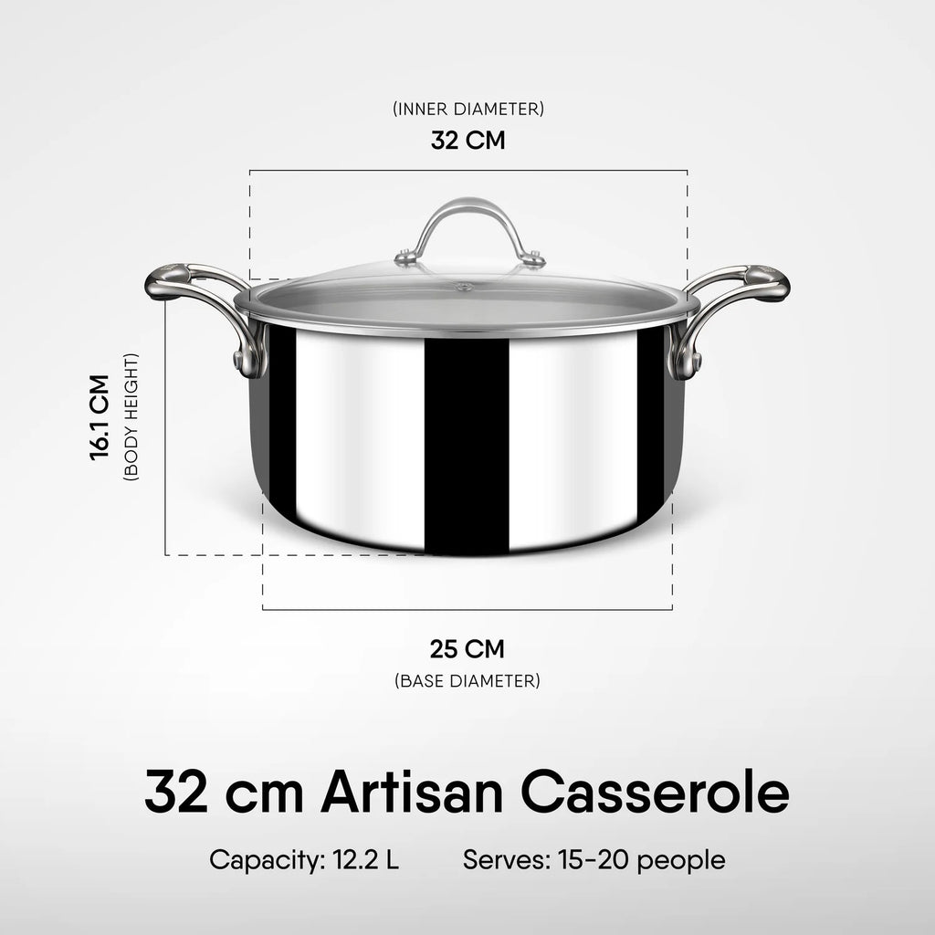 STAHL 4132 ARTISAN SAUCE POT W/LID 32CM 12.2LTR