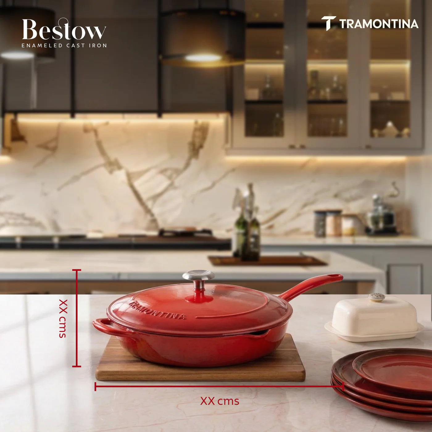 TMT BESTOW COVERED SKILLET FRY PAN 25CM
