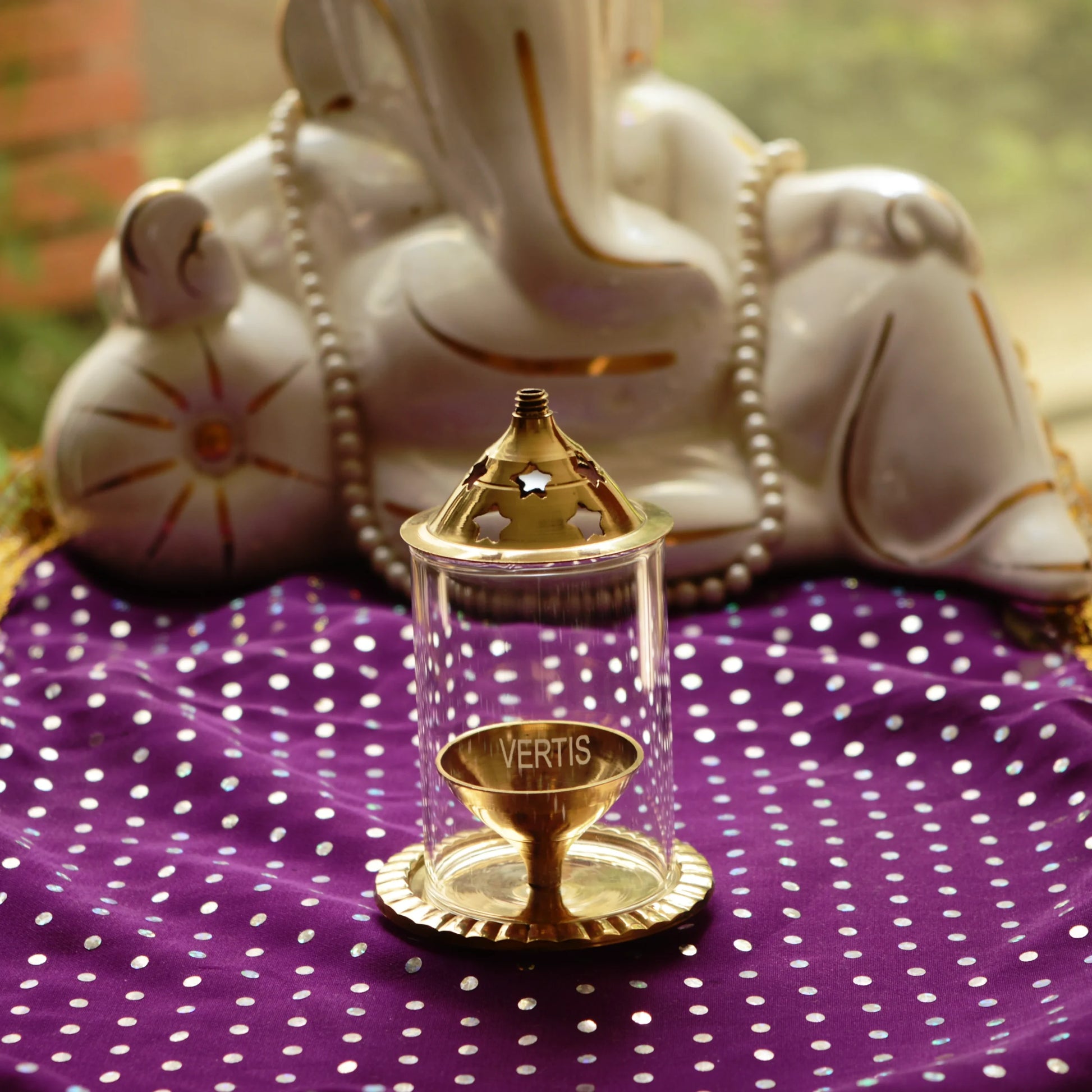 VERTIS BRASS DIYA GLASS DIA 50MM XS