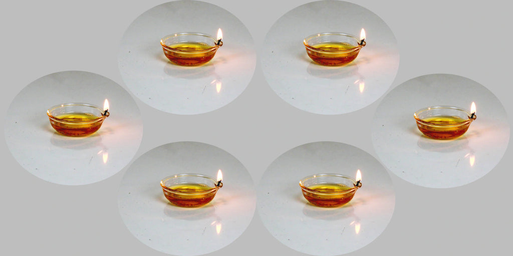 VERTIS GLASS DIYA FLAMEPROOF SET OF 6