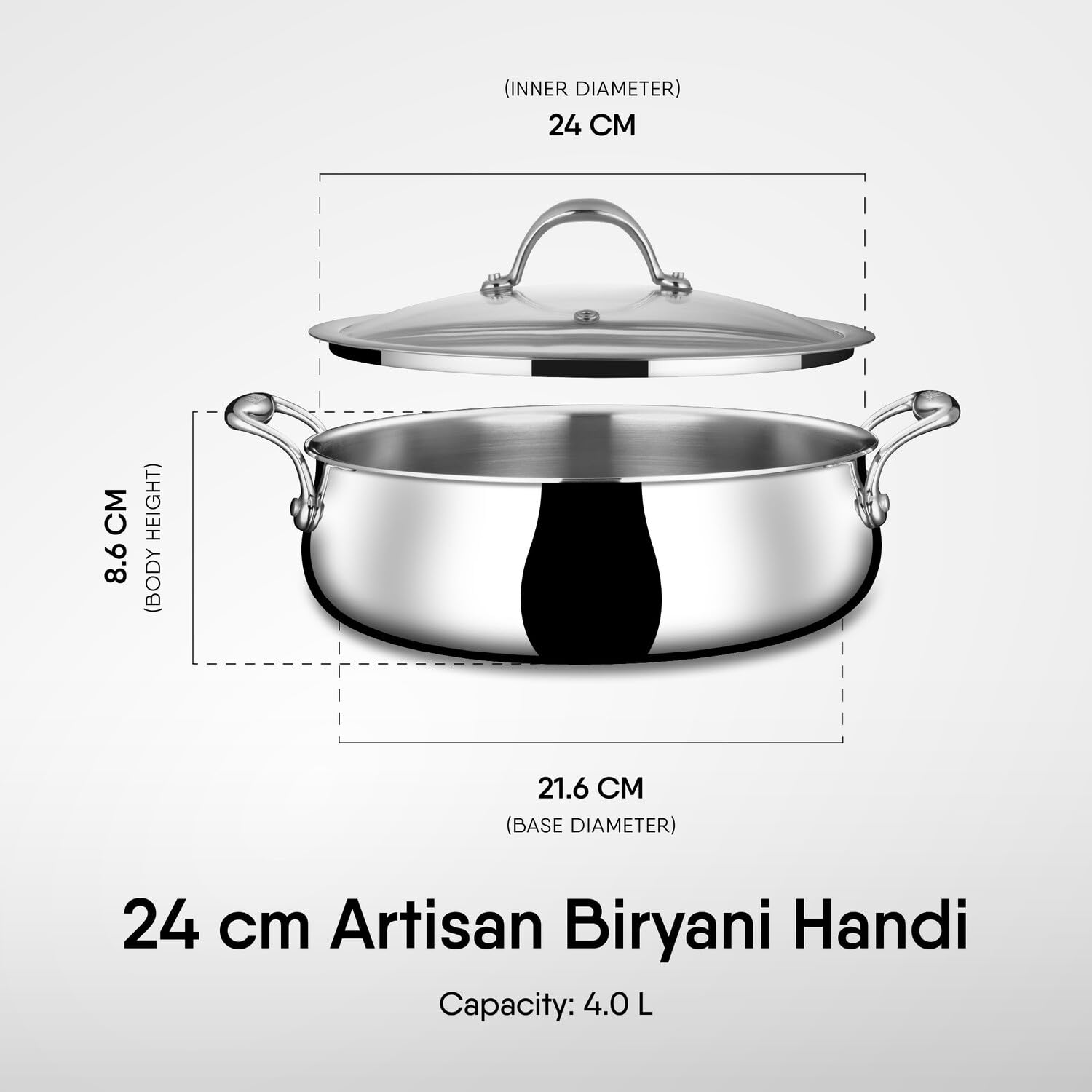 STAHL 4184 BIRYANI HANDI 24CM  4L
