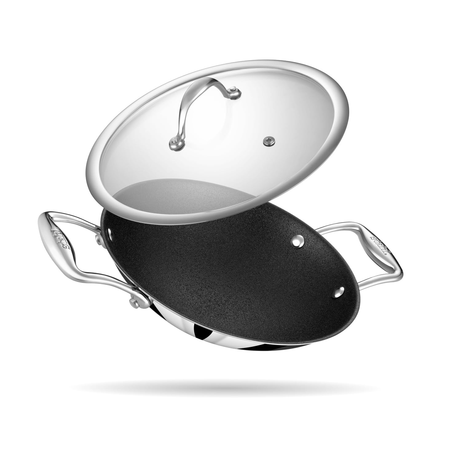 STAHL 3782 TRIPLY ARTISAN SCHILD APPAM PAN/GLASS LID 22CM