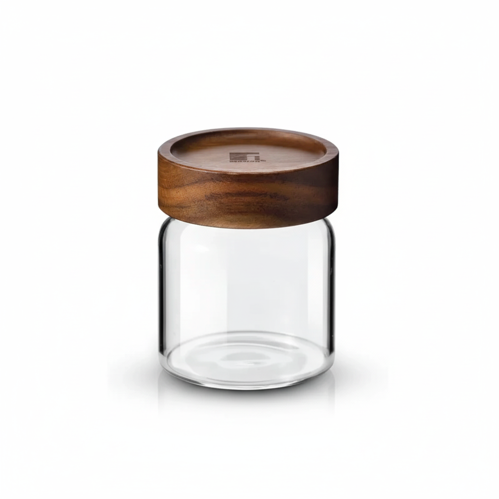 ESTEEM 7016 GLASS JAR WOOD LID 300ML