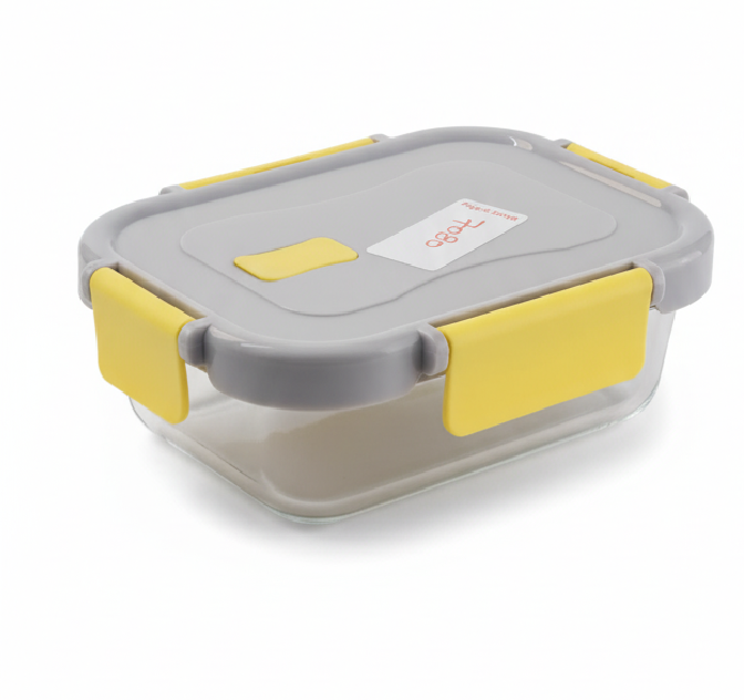 ESTEEM 7078 GLASS LUNCH BOX COLOR LID 1000ML