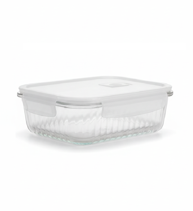 ESTEEM 7084 GLASS LUNCH BOX PLAIN LID 1520ML