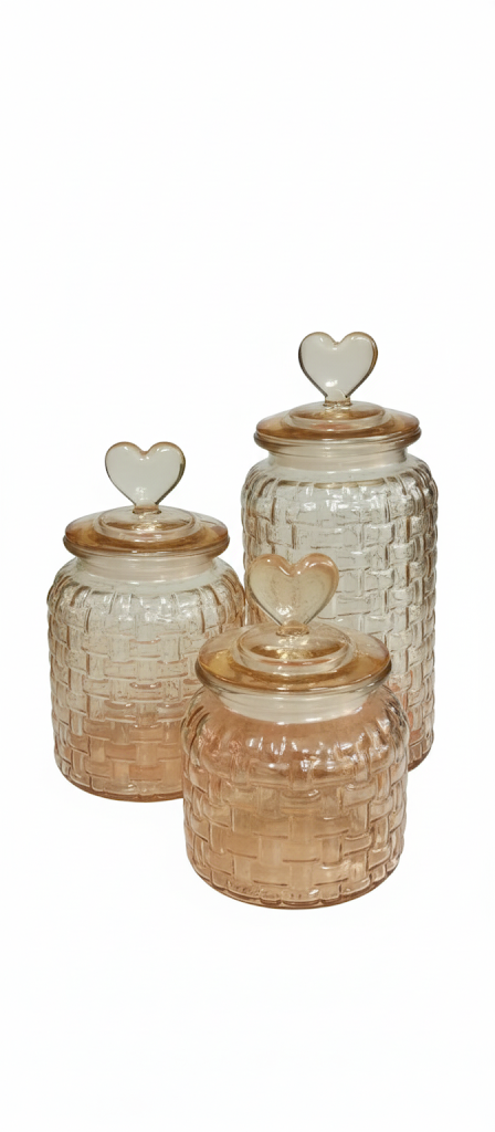 ESTEEM 7092 GLASS JAR SET LINES 3 PC