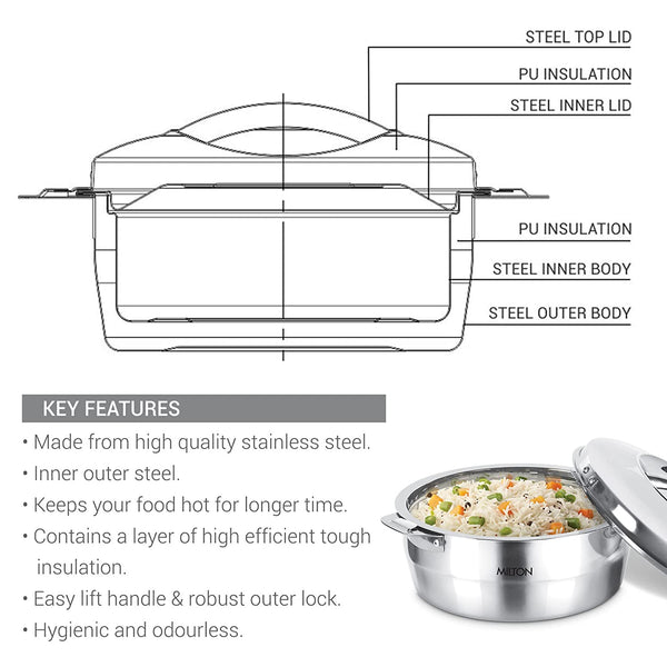 MILTON SS EMPRESS CASSEROLE 1000 ML