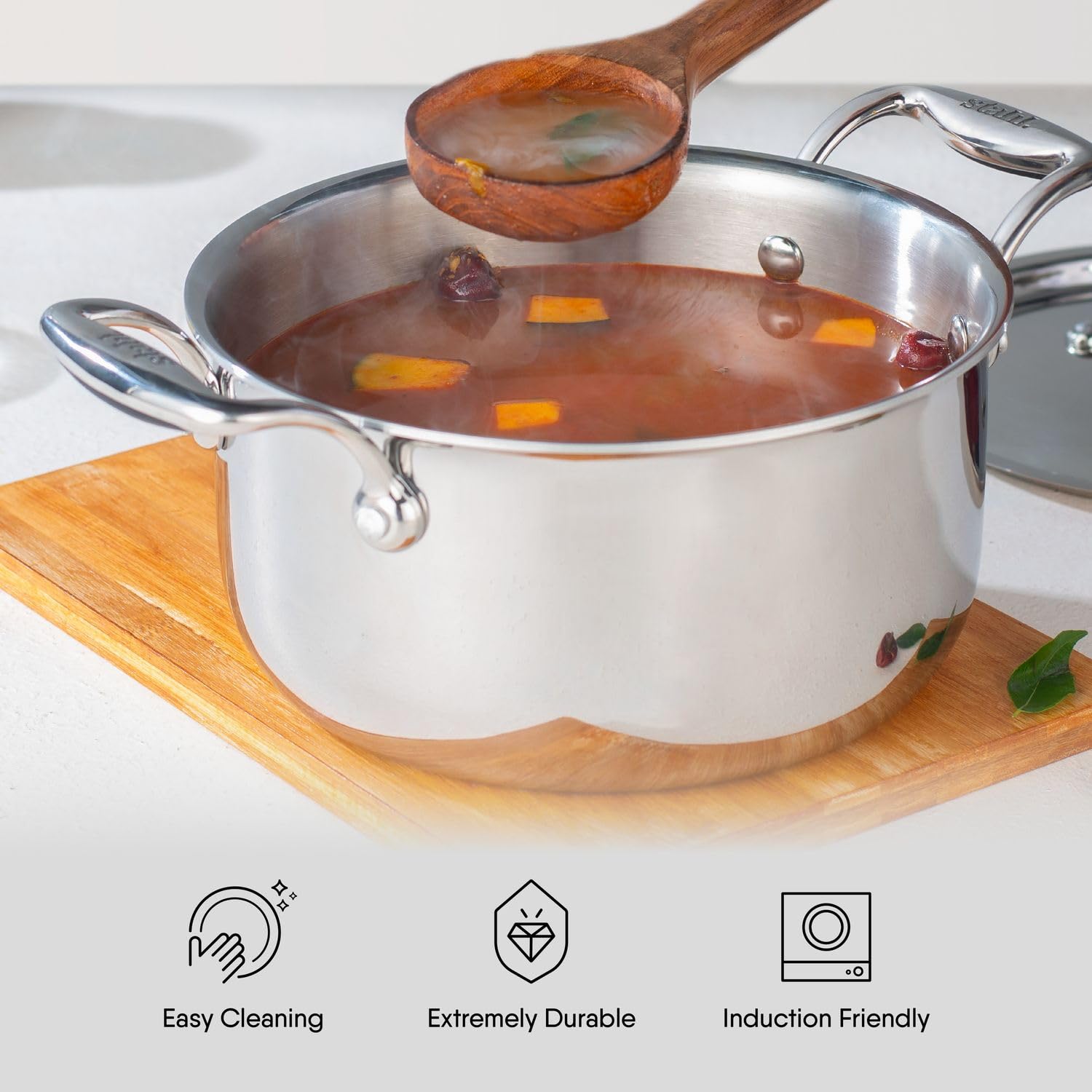 STAHL 6118 ARTISAN HYBRID CASSEROLE W/GLASS LID 18CM