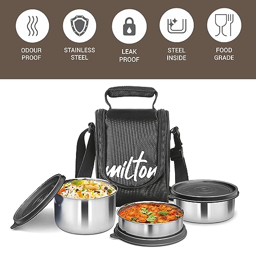 MILTON SL TI TASTY LUNCH 3  STEEL SOFTLINE TIFFIN