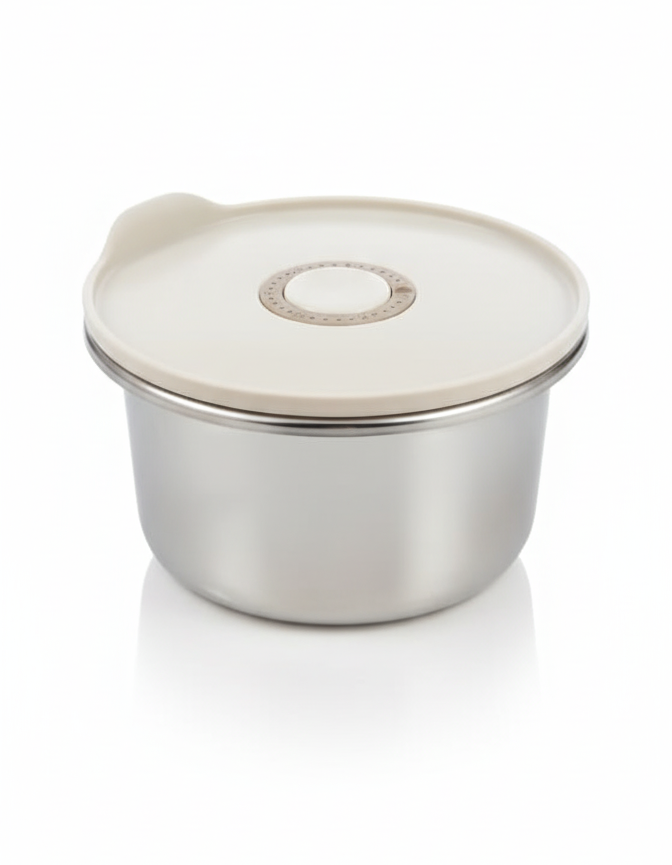 ESTEEM 7277 SS MICROWAVE LUNCH BOX RND TALL   680ML