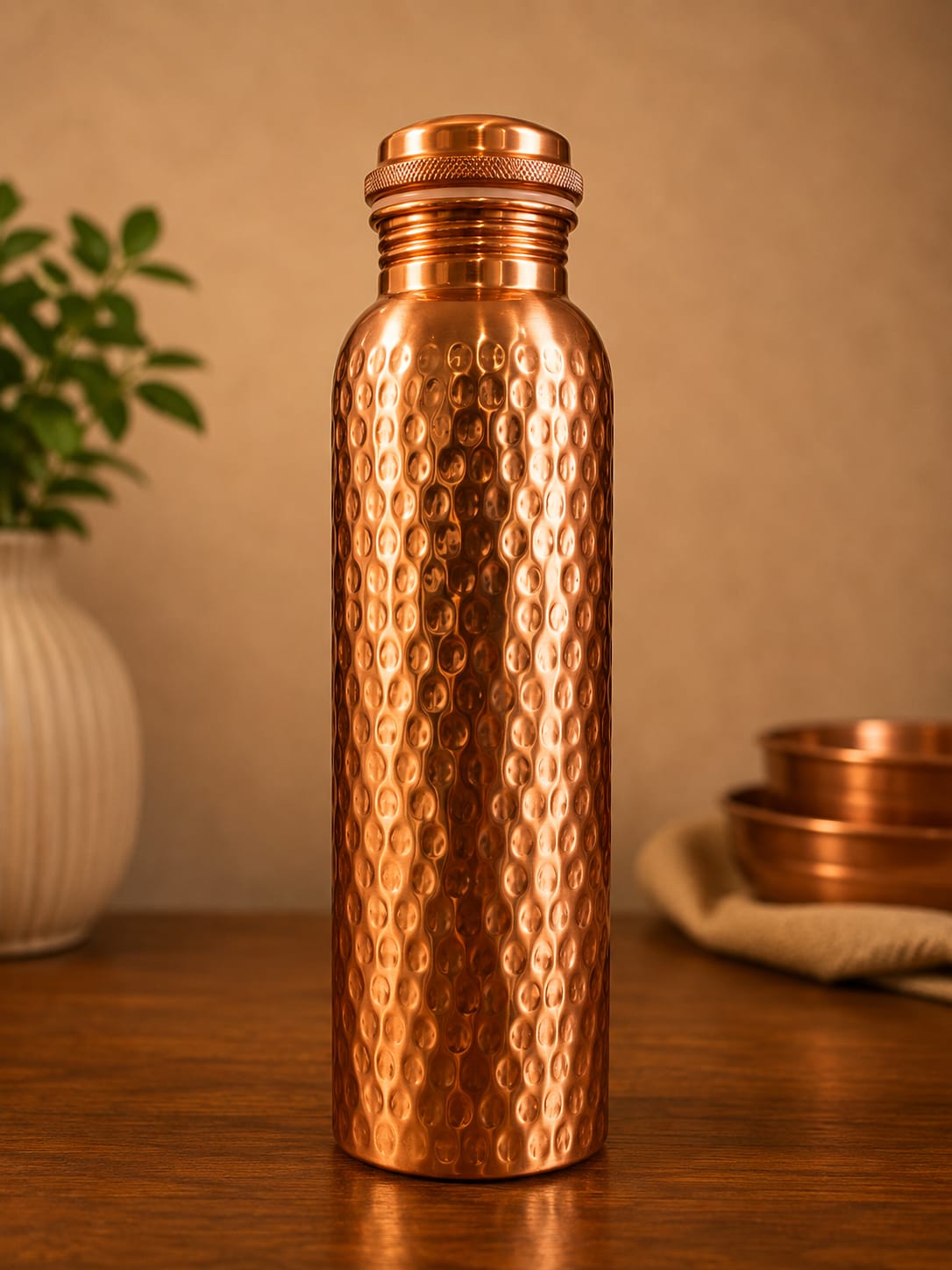 SAGA COPPER BOTTLE HAMMERED
