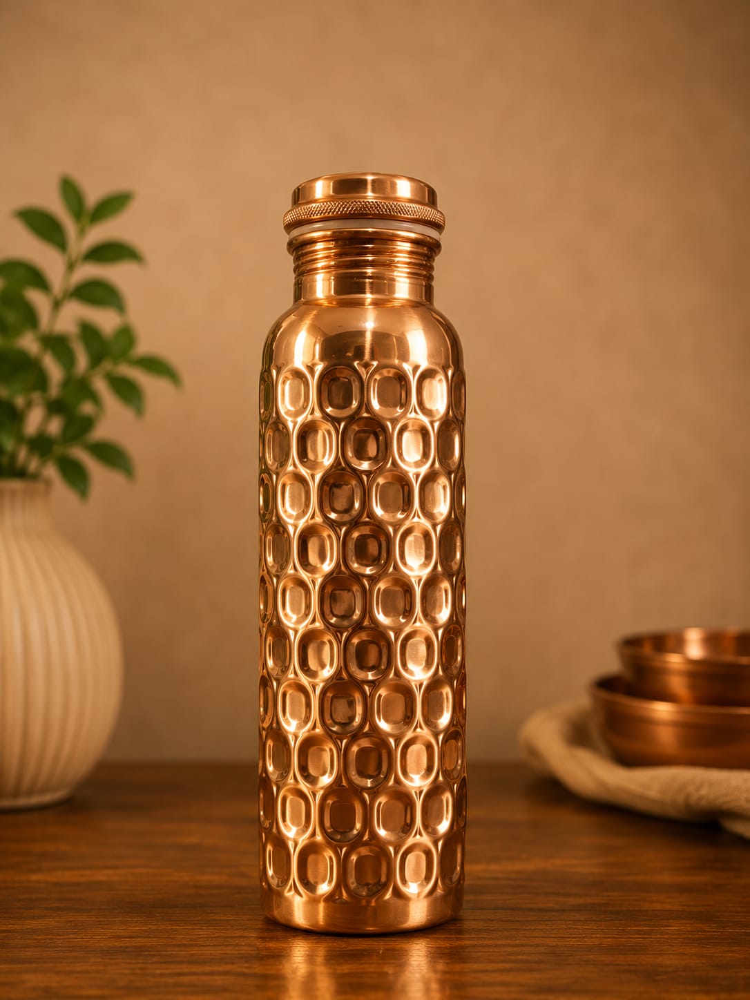 SAGA STRAIGHT DIAMOND COPPER BOTTLE