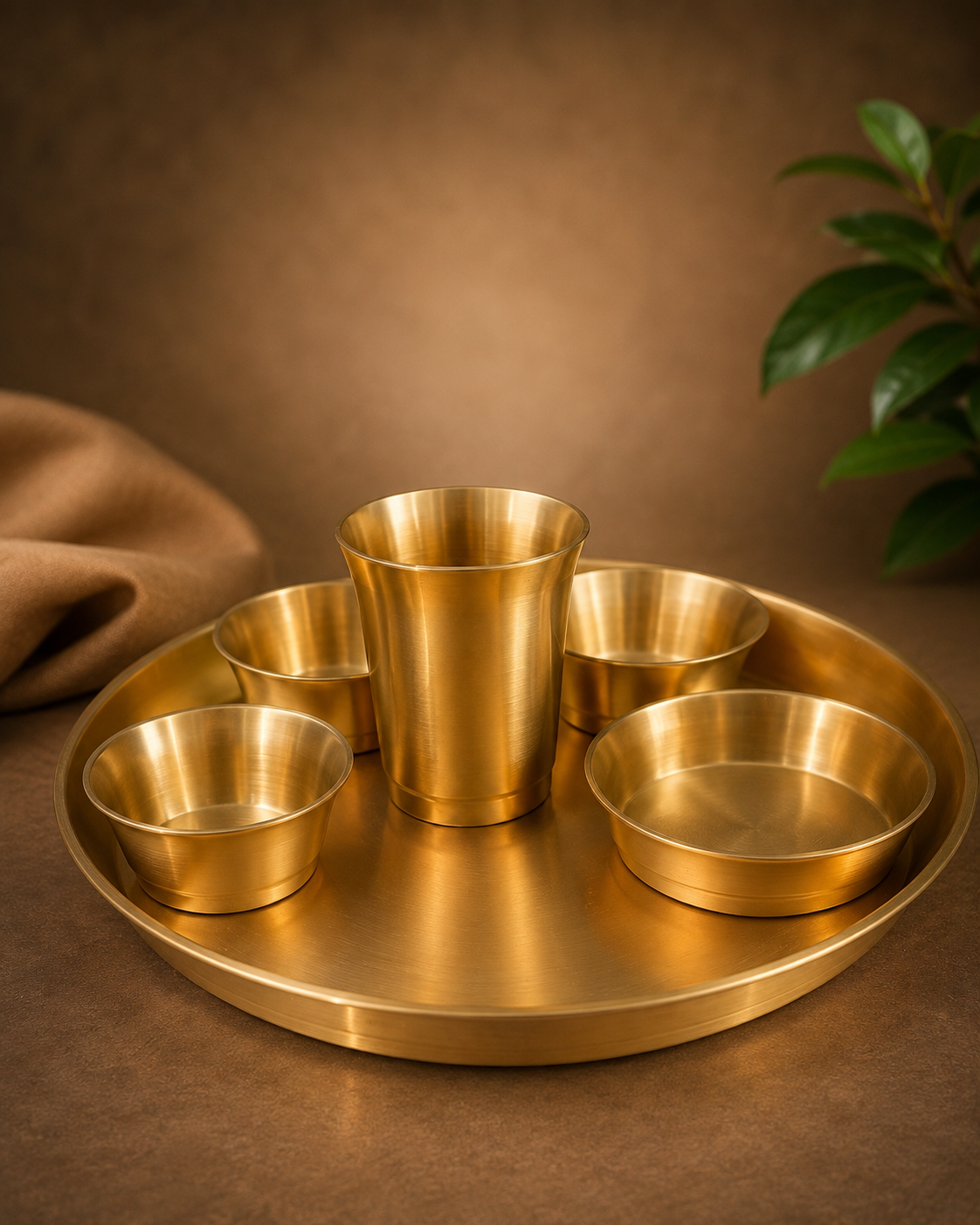 SAGA THALI SET BRASS CLASSIC 6PCS