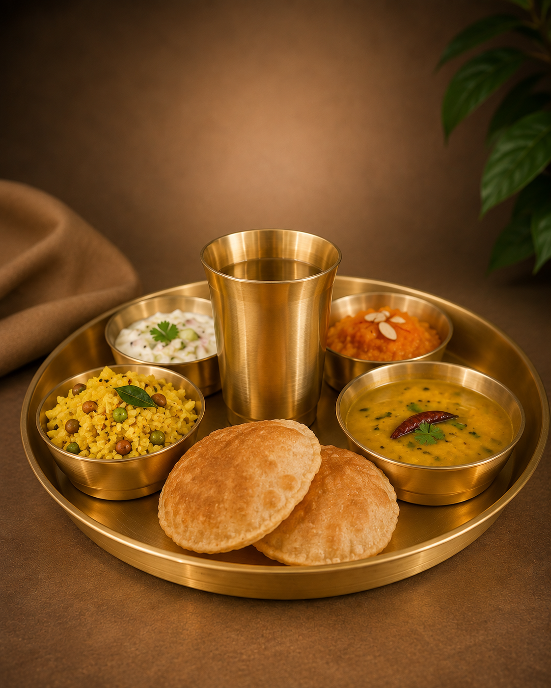SAGA THALI SET BRASS CLASSIC 6PCS
