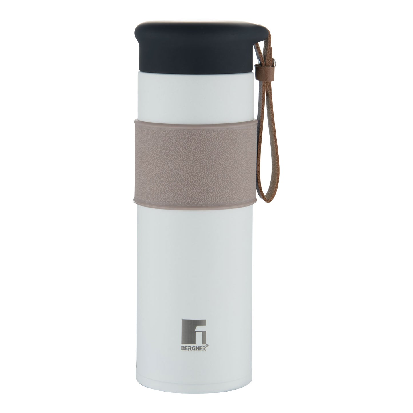 BERGNER-41733-BW-BG WALKING SS VACCUM BOTTLE 450ML BEIGE WHITE