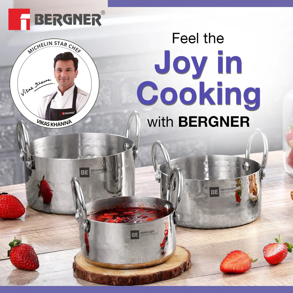 BE BERGNER 6240 HAMMERED SERVING 3PC SET