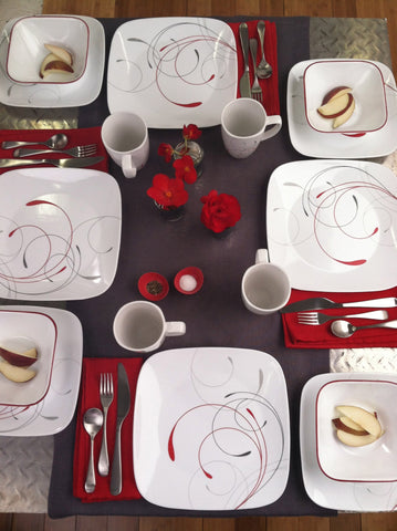 CORELLE SPLENDER 21PC SQR DINNER SET