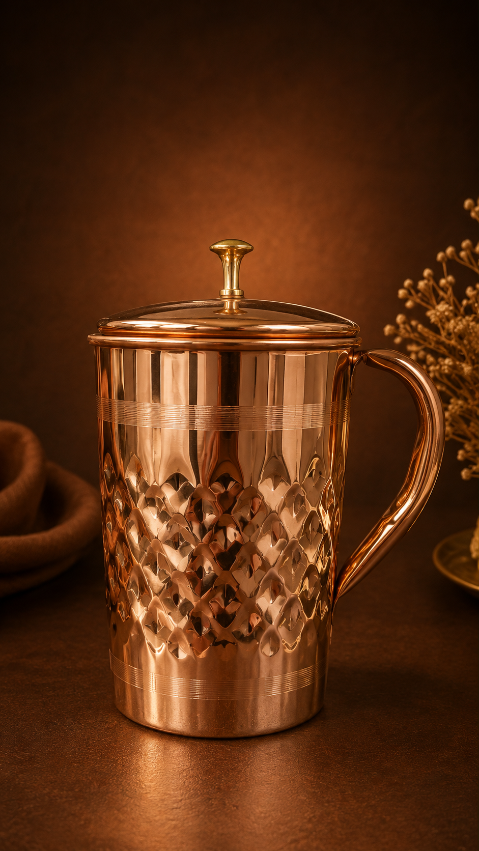 SAGA JUG COPPER DIAMOND NO4