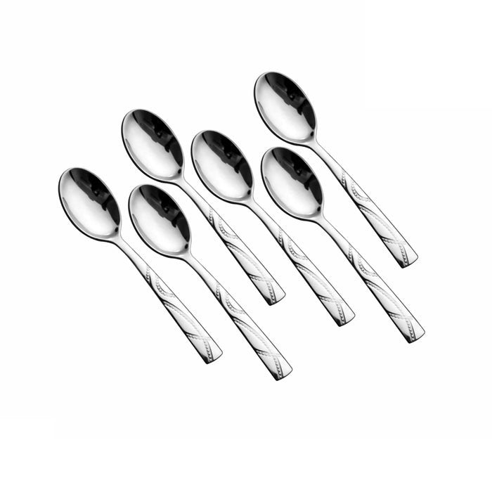 SHRI & SAM JFCM-1404 MED CUTLERY GSW DOTTED S/6 TEA SPOON
