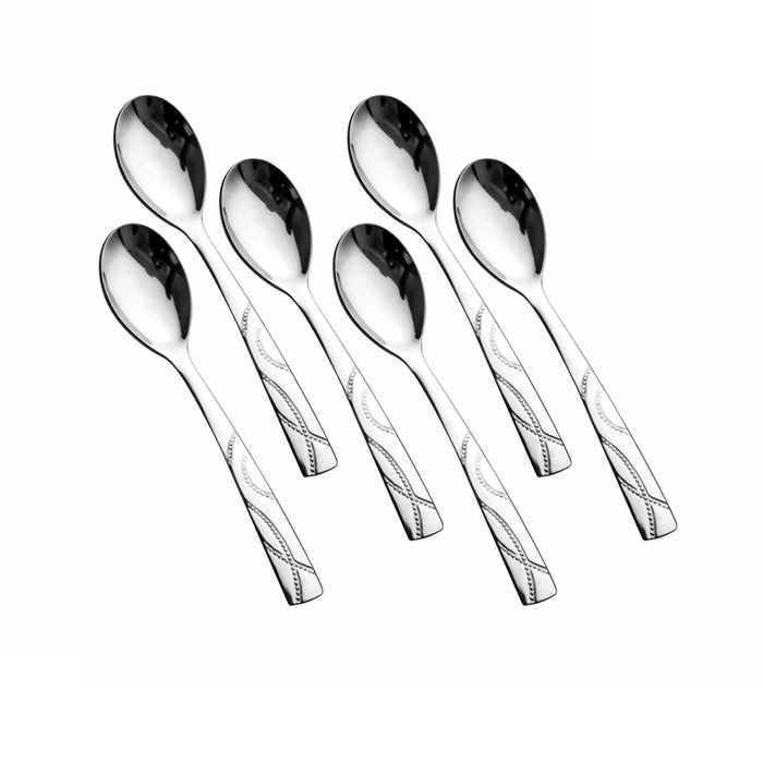 SHRI & SAM JFCM-1409 MED CUTLERY GSW DOTTED S/6 BABY SPOON