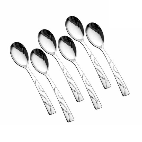 SHRI & SAM JFCM-1415 MED CUTLERY GSW DOTTED S/6 DESERT SPOON