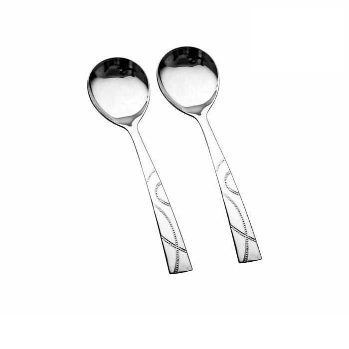 SHRI & SAM JFCM-1439 MED CUTLERY GSW DOTTED S/2 SERVING SPOON