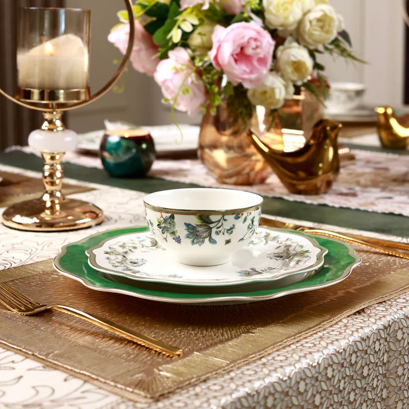 VIGNETO 520 36PCS TUDOR GREEEN DINNER SET