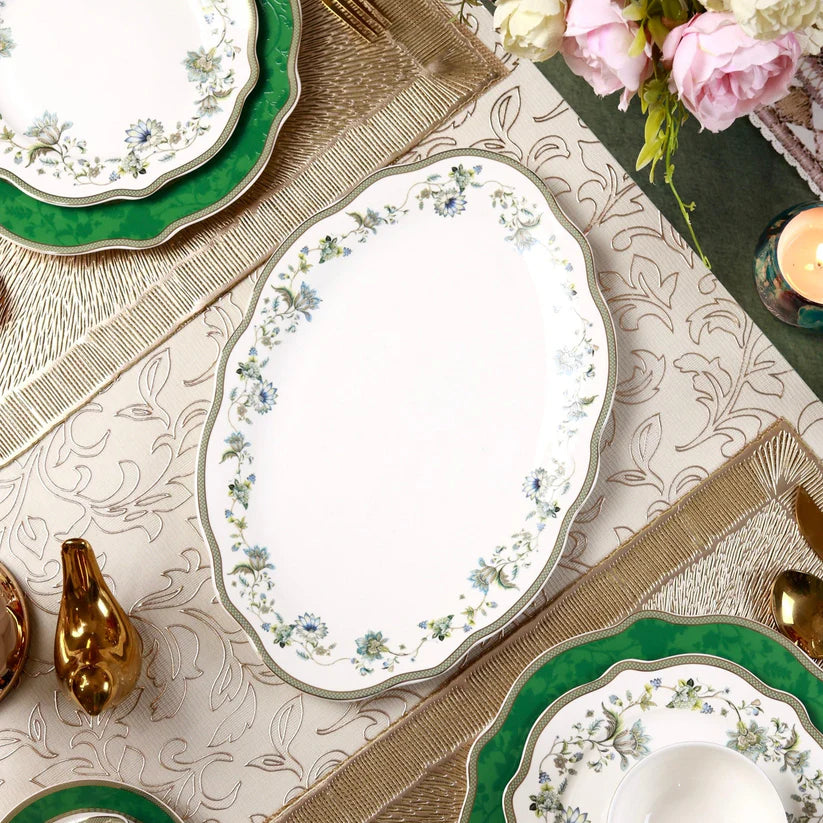 VIGNETO 520 36PCS TUDOR GREEEN DINNER SET