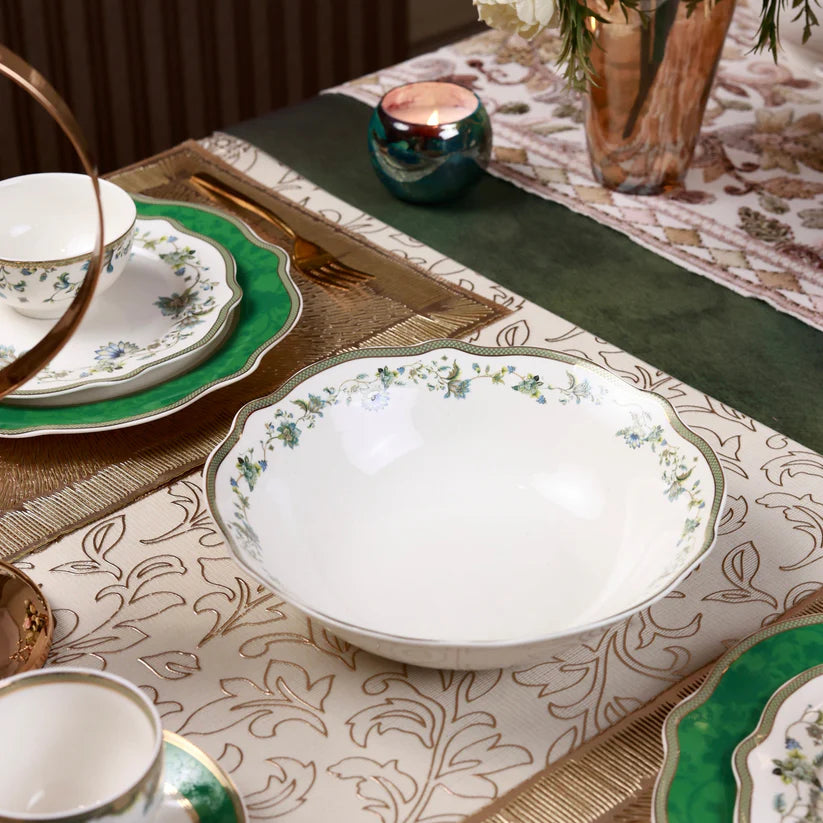 VIGNETO 520 36PCS TUDOR GREEEN DINNER SET