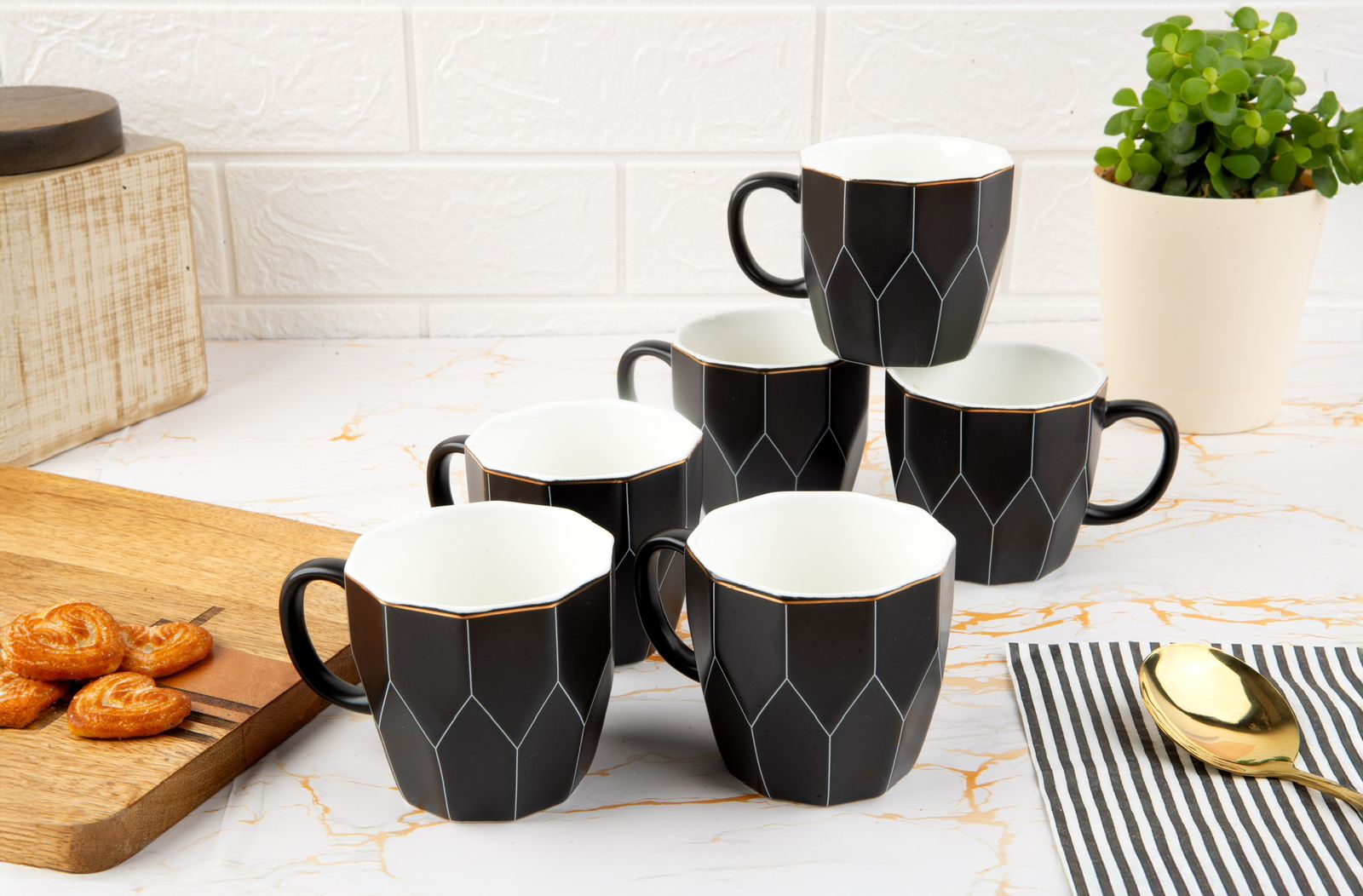 TACHISO TCM6 042 PORCELAIN MUG SET 6PC