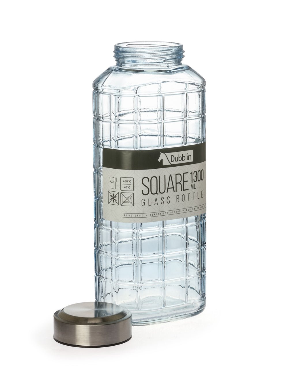 DUBBLIN SQ BORO GLASS BOTTLE 1300ML