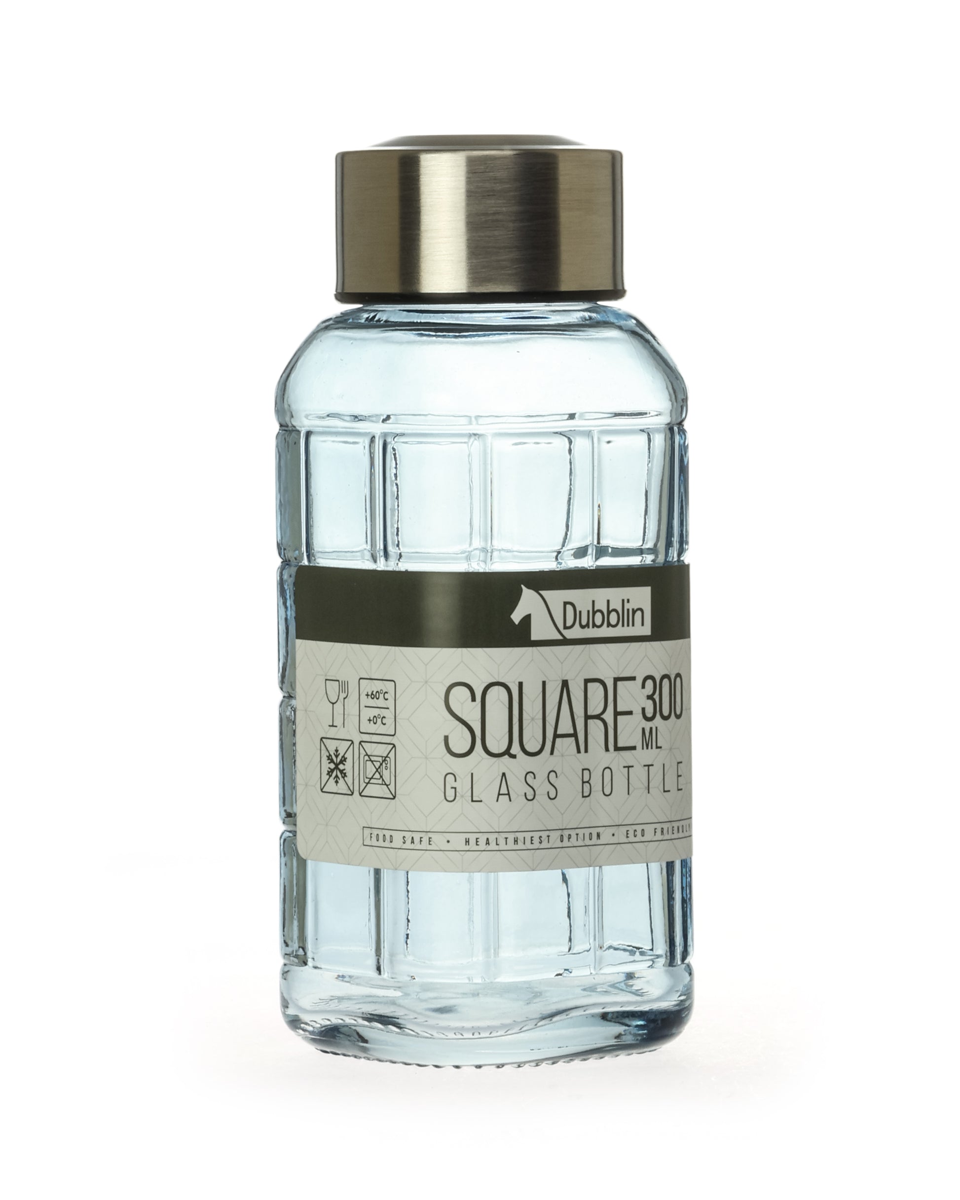 DUBBLIN SQ BORO GLASS BOTTLE 300ML
