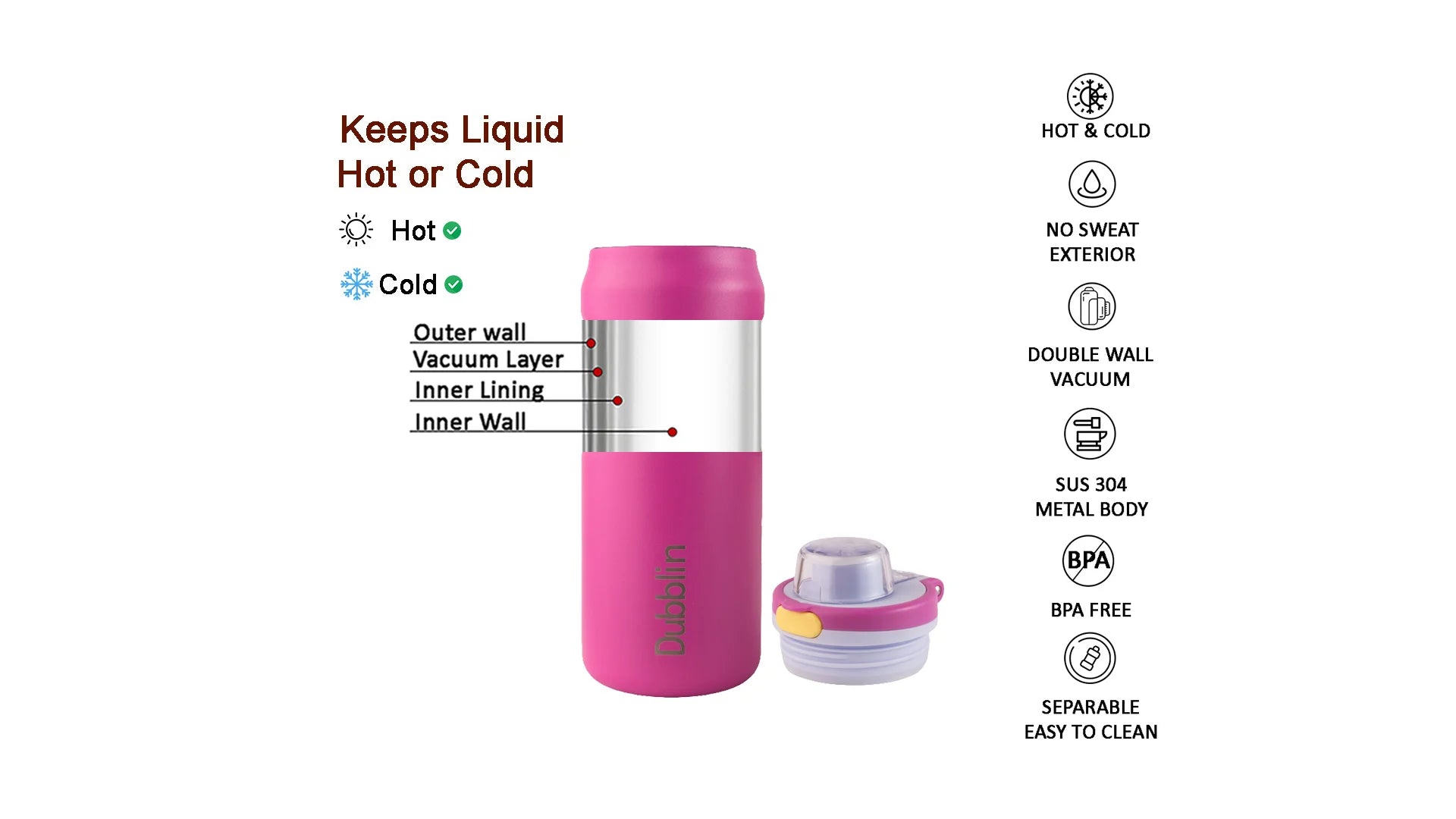 DUBBLIN MODERN S.S BOTTLE 1000ML