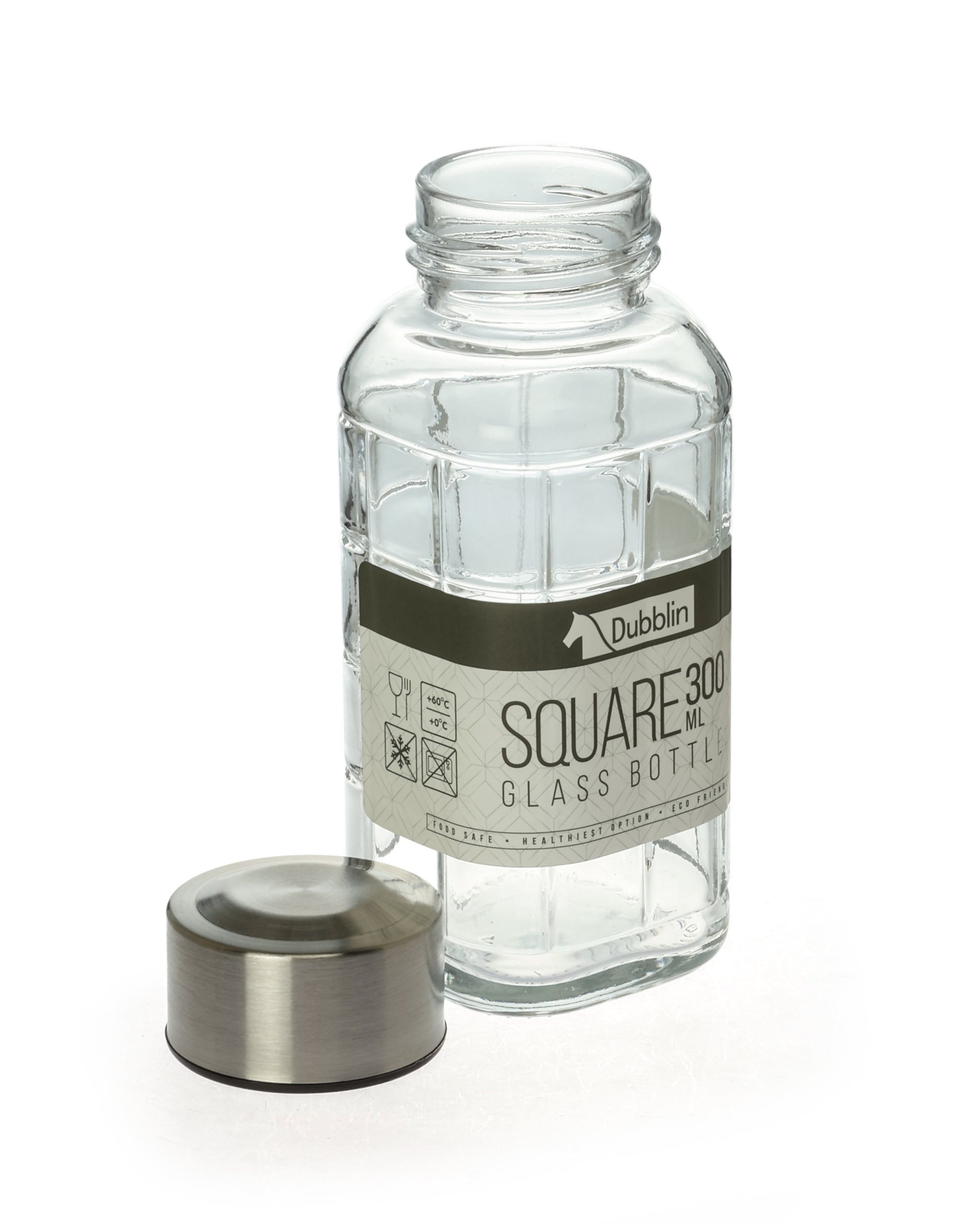 DUBBLIN SQ BORO GLASS BOTTLE 300ML