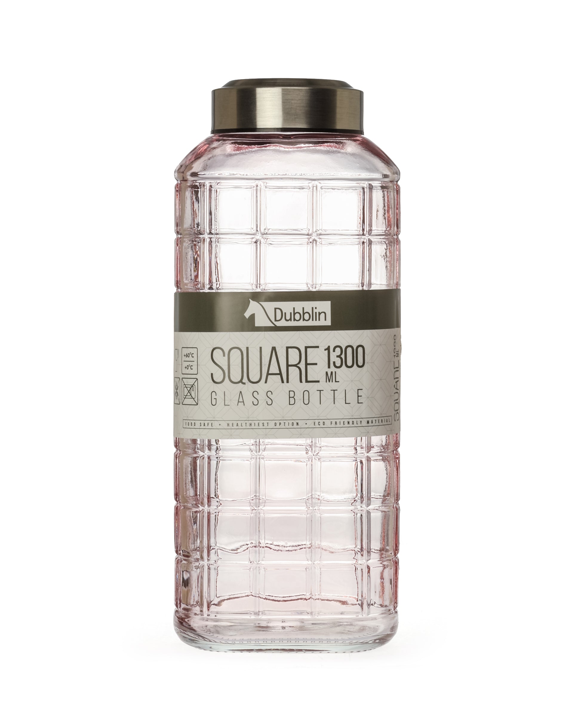 DUBBLIN SQ BORO GLASS BOTTLE 1300ML