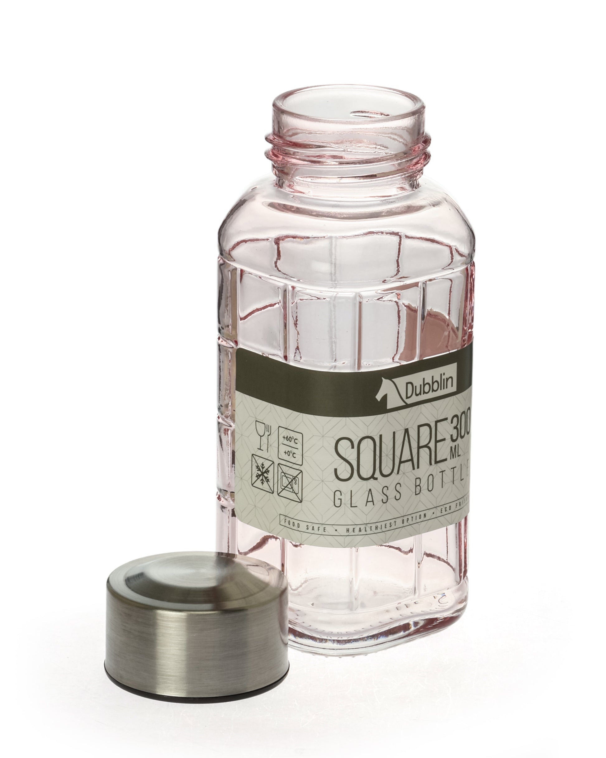 DUBBLIN SQ BORO GLASS BOTTLE 300ML