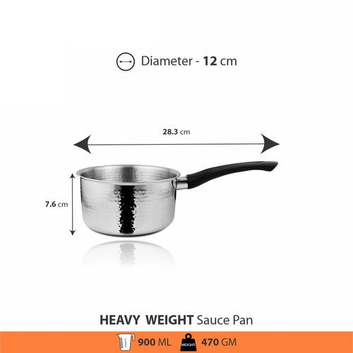 SHRI & SAM JHC-1216 430 HAMMERED SAUCE PAN 12CM