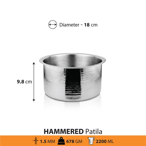 SHRI & SAM JFC-1212 430 HAMMERED SAUCE PATILA 18CM