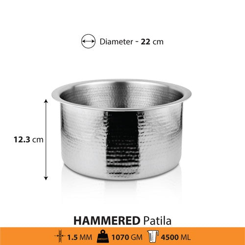 SHRI & SAM JFC-1212 430 HAMMERED SAUCE PATILA 22CM