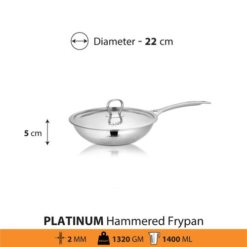 SHRI & SAM JHC-1942-220-H PLATINUM FRY PAN 22CM